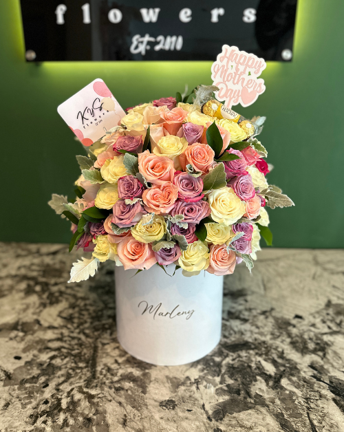arreglo gigante de rosas elegante